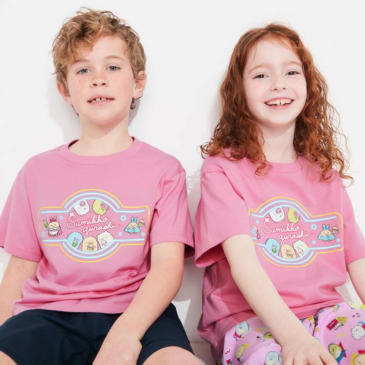 Uniqlo Sumikkogurashi Ut Grafika Tricko Detske Ruzove | YMJBXI-025