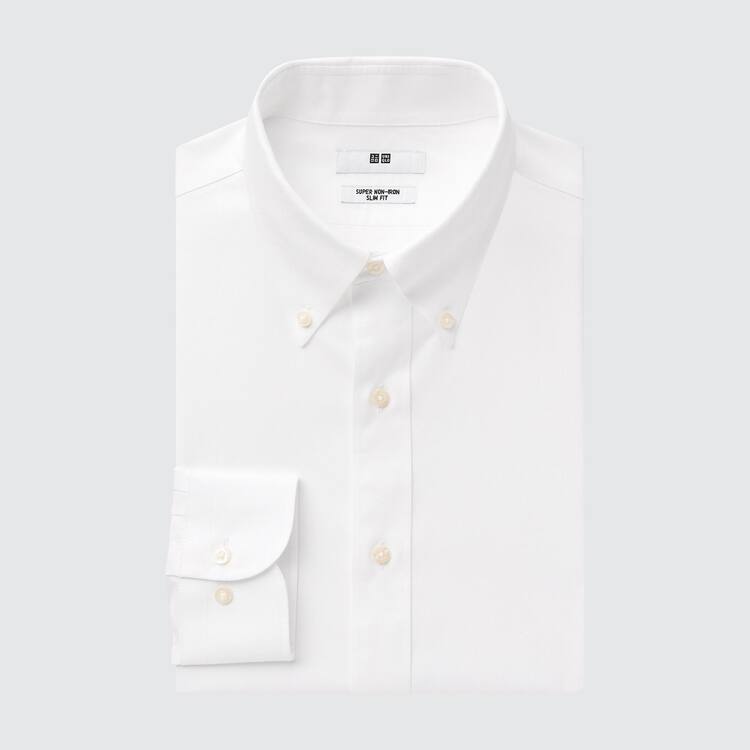 Uniqlo Super Non-iron Slim Fit Kosele Panske Biele | JOFWIZ-574