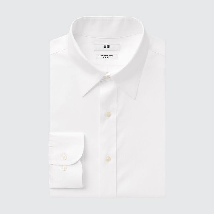 Uniqlo Super Non-iron Slim Fit (Regular Collar) Kosele Panske Biele | TEVISK-391