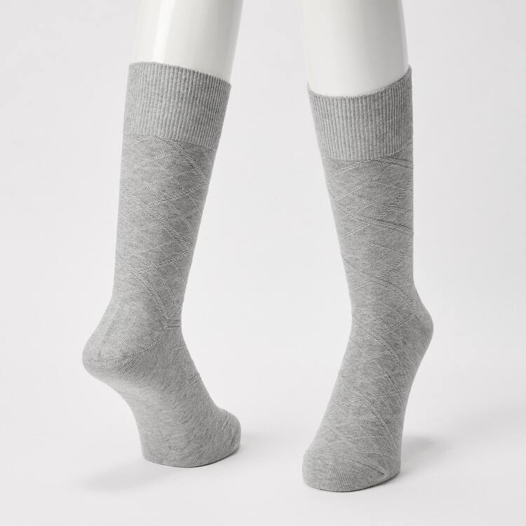 Uniqlo Supima Bavlnene Links Checked Ponozky Panske Siva | XGHFST-741