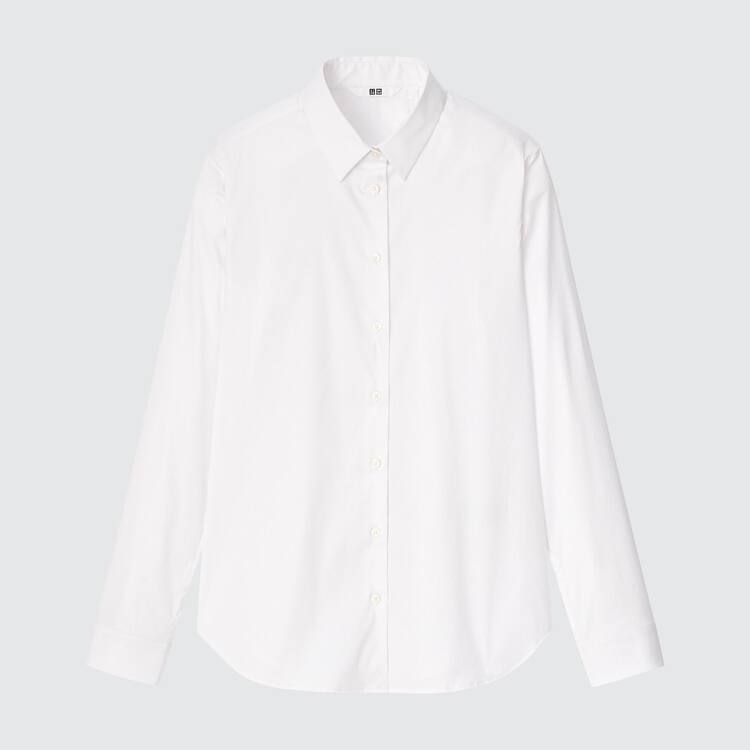 Uniqlo Supima Bavlnene Stretch Broadcloth Long Sleeved Kosele Damske Biele | FUDEXL-610