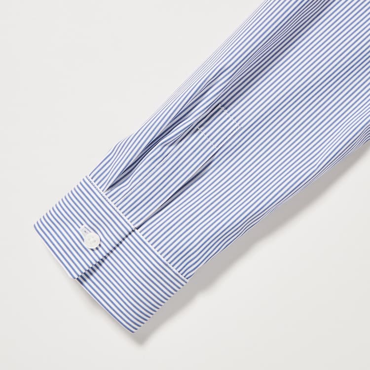 Uniqlo Supima Bavlnene Stretch Broadcloth Pruhované Long Sleeved Kosele Damske Modre | XYRJHO-764