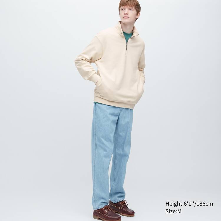 Uniqlo Sweat Half-zipped Pullover Mikiny Panske Béžové | VSMXJU-635