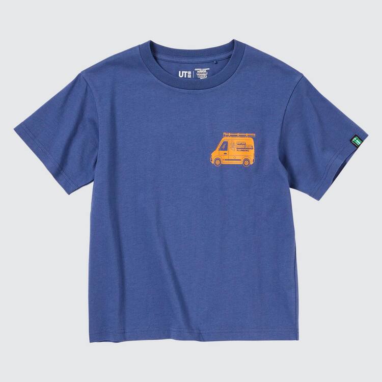Uniqlo The Super Mario Bros Movie Ut Grafika Tricko Detske Modre | FRMTPO-519