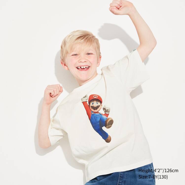 Uniqlo The Super Mario Bros Movie Ut Grafika Tricko Detske Biele | FXLEYC-916