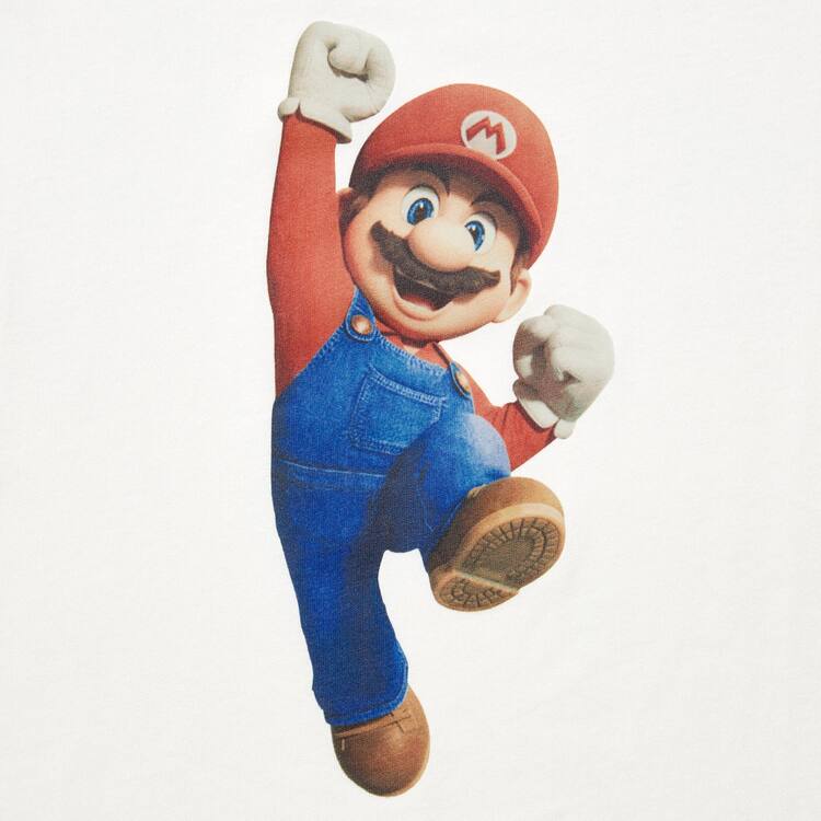 Uniqlo The Super Mario Bros Movie Ut Grafika Tricko Detske Biele | FXLEYC-916