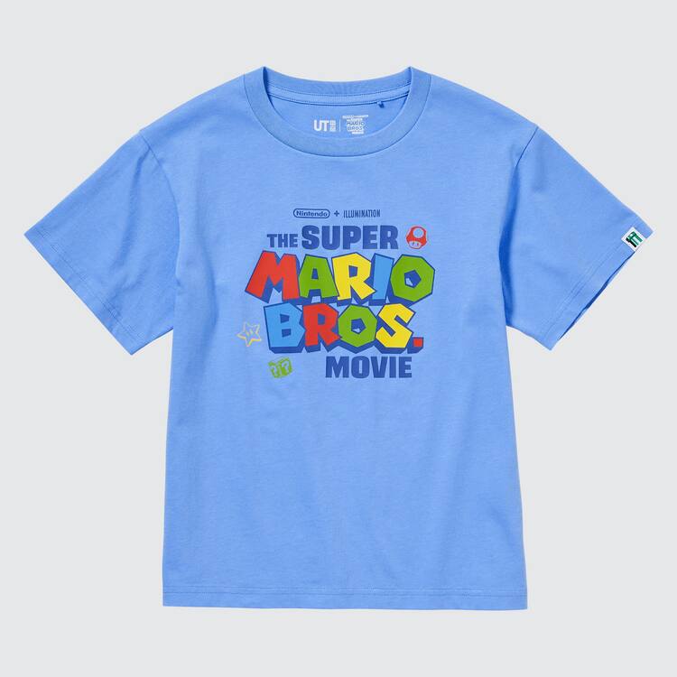 Uniqlo The Super Mario Bros Movie Ut Grafika Tricko Detske Modre | GDWSKC-860