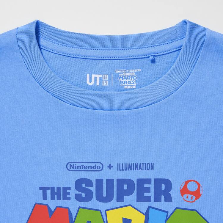 Uniqlo The Super Mario Bros Movie Ut Grafika Tricko Detske Modre | GDWSKC-860
