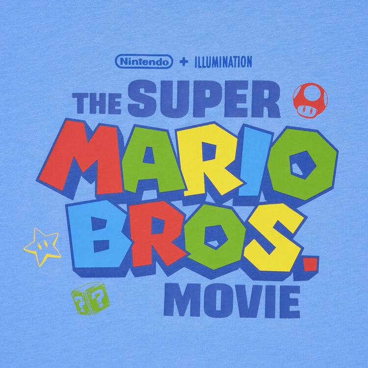 Uniqlo The Super Mario Bros Movie Ut Grafika Tricko Detske Modre | GDWSKC-860