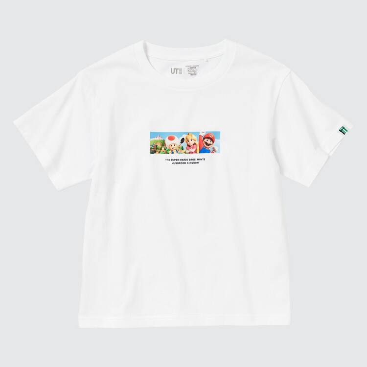 Uniqlo The Super Mario Bros Movie Ut Grafika Tricko Detske Biele | TQGWAL-528