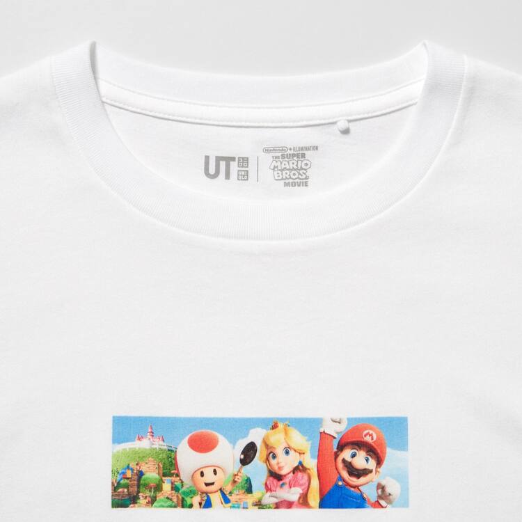 Uniqlo The Super Mario Bros Movie Ut Grafika Tricko Detske Biele | TQGWAL-528