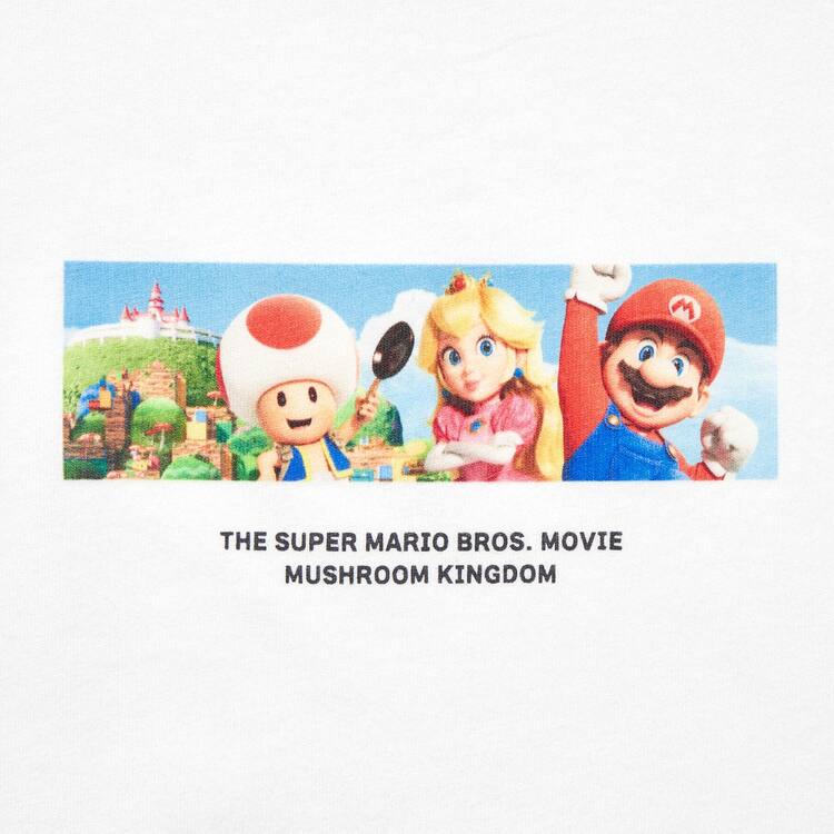 Uniqlo The Super Mario Bros Movie Ut Grafika Tricko Detske Biele | TQGWAL-528