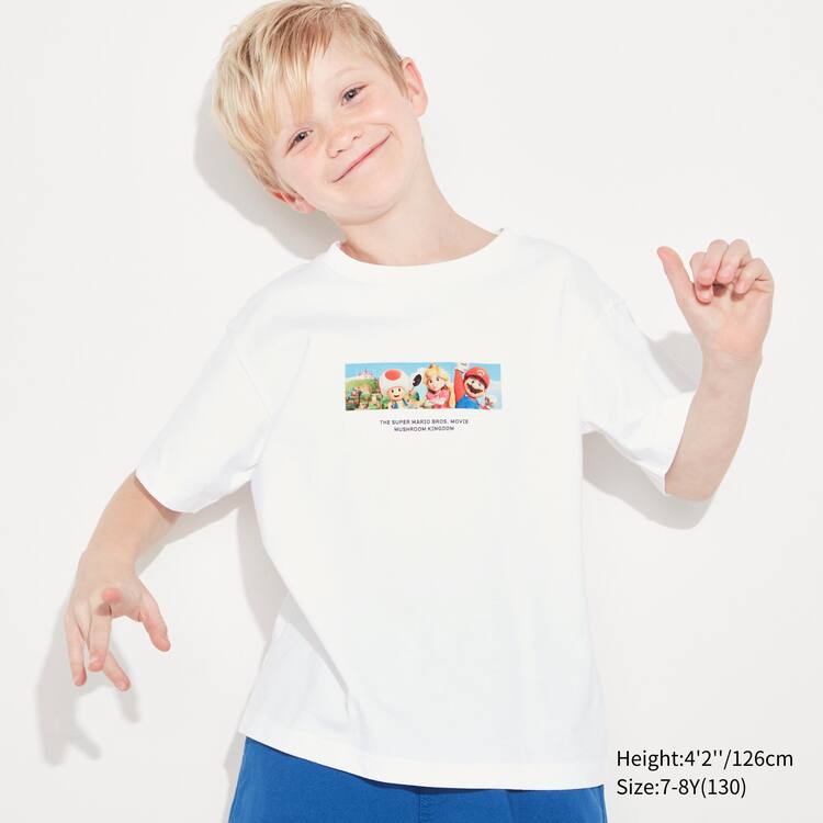 Uniqlo The Super Mario Bros Movie Ut Grafika Tricko Detske Biele | TQGWAL-528