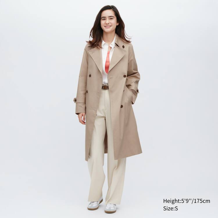 Uniqlo Trench Kabáty Damske Béžové | AQLBKC-539
