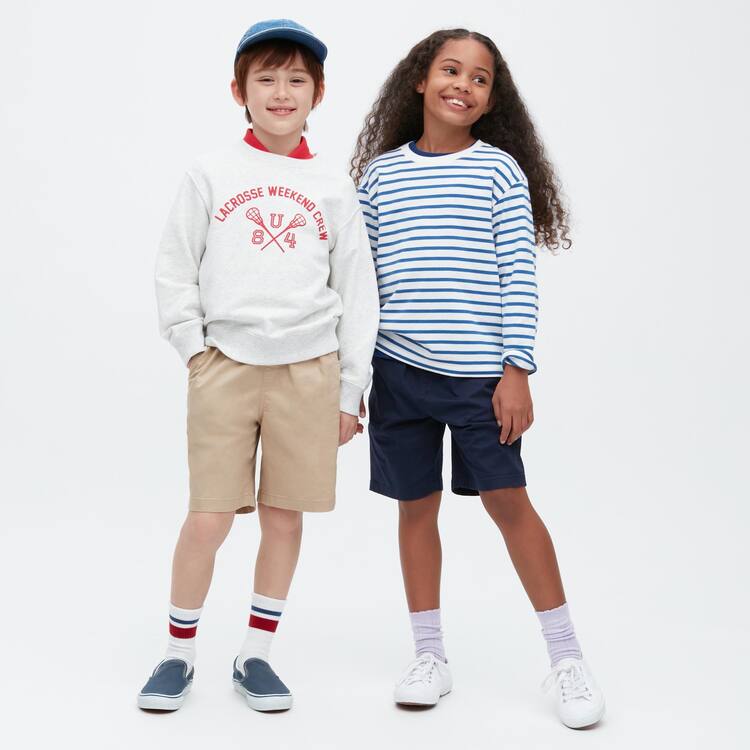 Uniqlo Twill Stretch Easy Sortky Detske Béžové | ZRXTHQ-132
