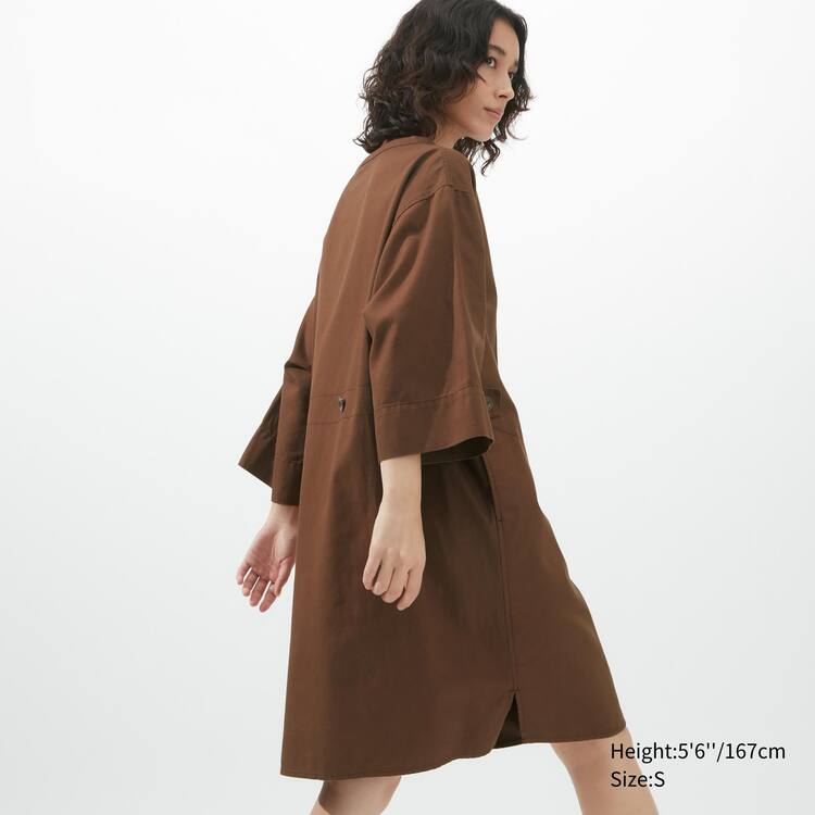 Uniqlo U 3/4 Sleeved Saty Damske Hnede | NVHMAE-097
