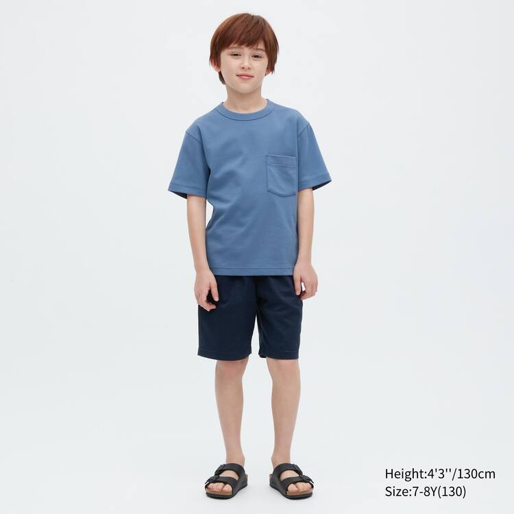 Uniqlo U Airism Bavlnene Crew Neck Kratke Sleeved Tricko Detske Modre | XTWRHL-418