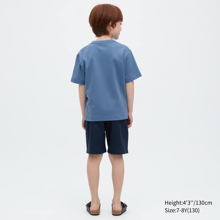 Uniqlo U Airism Bavlnene Crew Neck Kratke Sleeved Tricko Detske Modre | XTWRHL-418