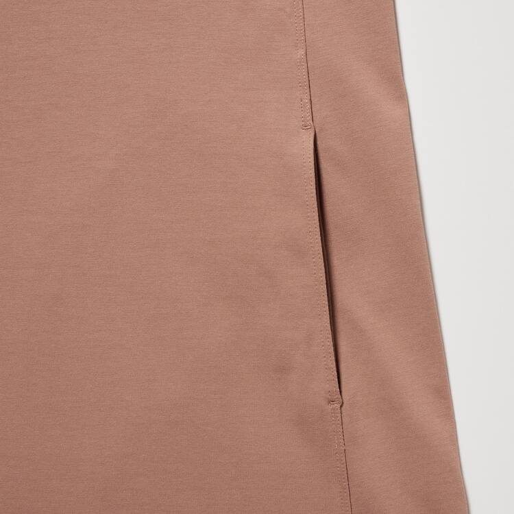 Uniqlo U Airism Bavlnene Kratke Sleeved Longline Flared Saty Damske Ruzove | ELVPWT-268
