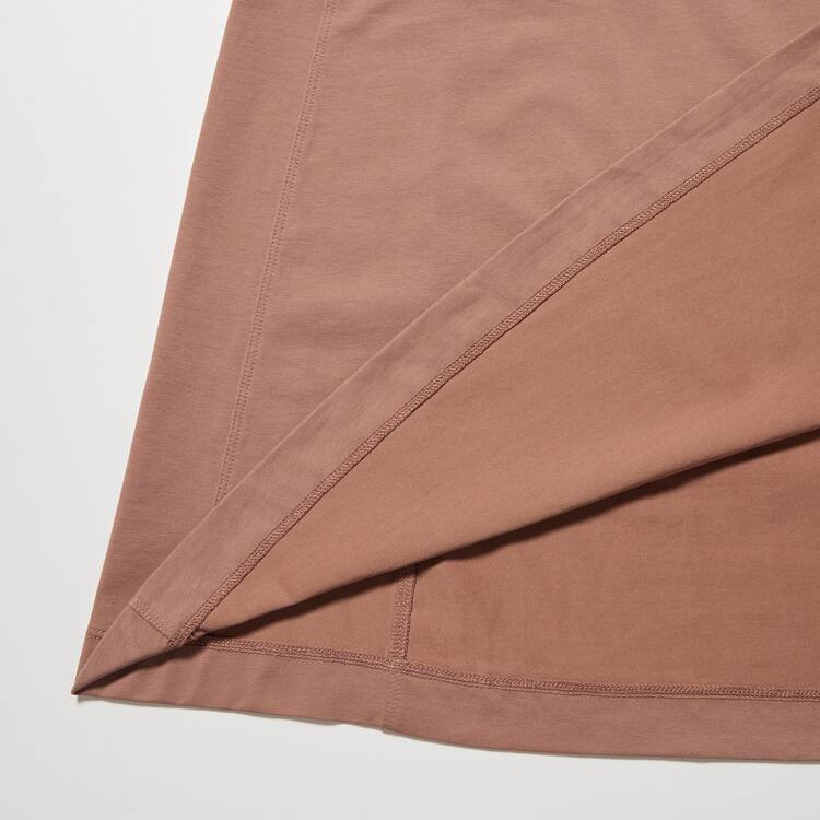 Uniqlo U Airism Bavlnene Kratke Sleeved Longline Flared Saty Damske Ruzove | ELVPWT-268