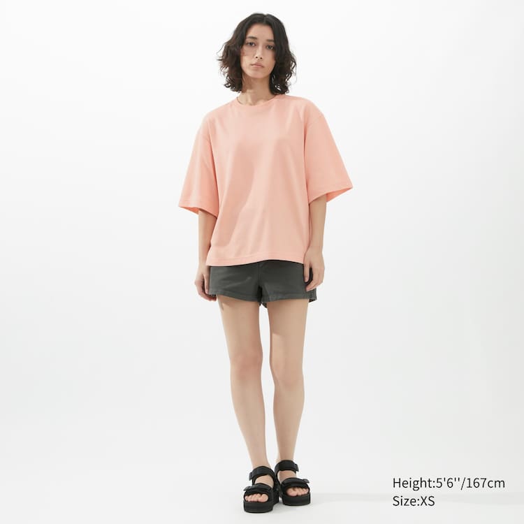 Uniqlo U Airism Bavlnene Oversized Tricko Damske Ruzove | JZNLTR-751