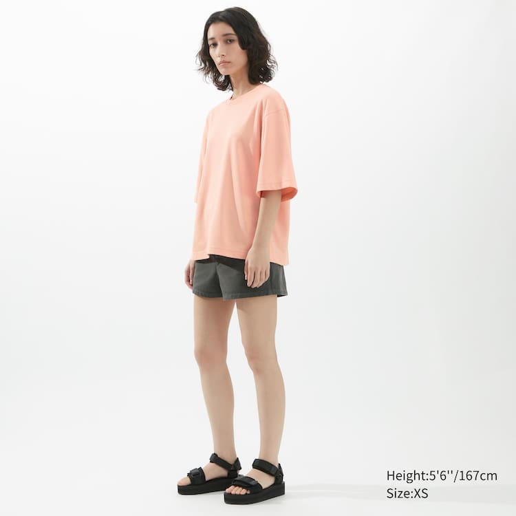 Uniqlo U Airism Bavlnene Oversized Tricko Damske Ruzove | JZNLTR-751