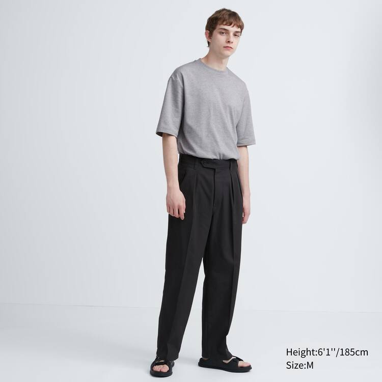 Uniqlo U Airism Bavlnene Pruhované Oversized Crew Neck Half Sleeve Tricko Panske Biele | HFQCUW-942