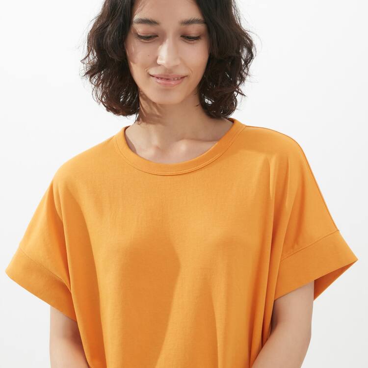 Uniqlo U Airism Cottoned Kratke Sleeved Saty Damske Oranžové | NIRSGA-280