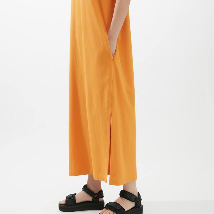 Uniqlo U Airism Cottoned Kratke Sleeved Saty Damske Oranžové | NIRSGA-280
