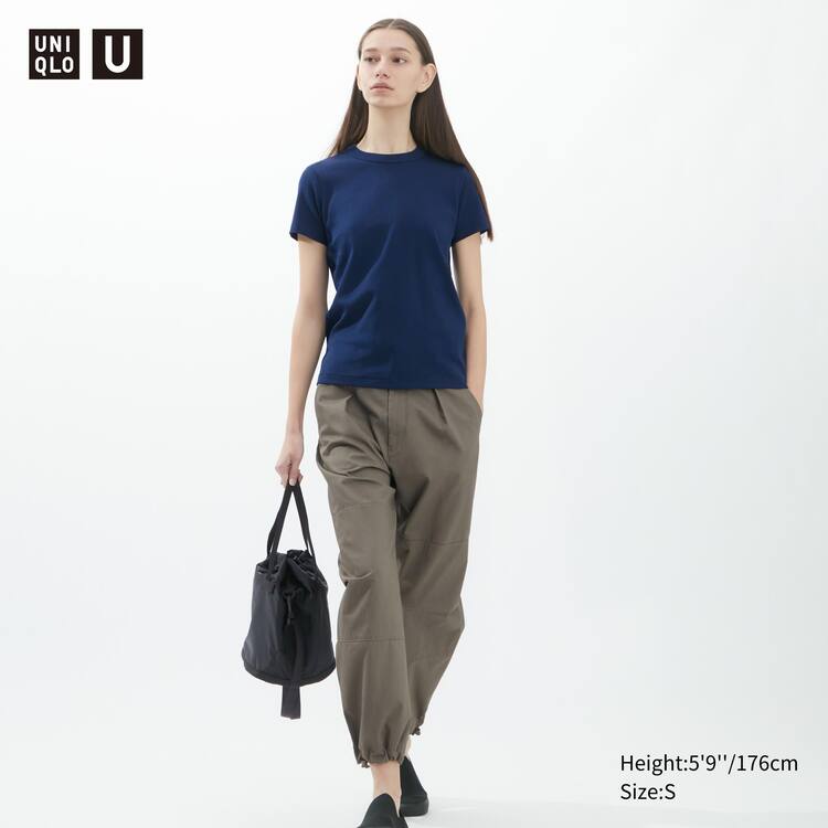 Uniqlo U Crew Neck Kratke Sleeved Tricko Damske Námornícka Modrá | XQFRZV-632