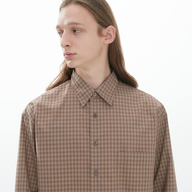 Uniqlo U Oversized Checked Bežná Kosele Panske Siva | FYLNUW-139