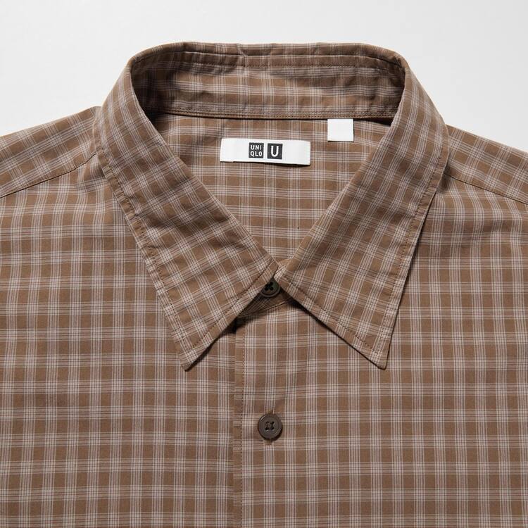 Uniqlo U Oversized Checked Bežná Kosele Panske Siva | FYLNUW-139