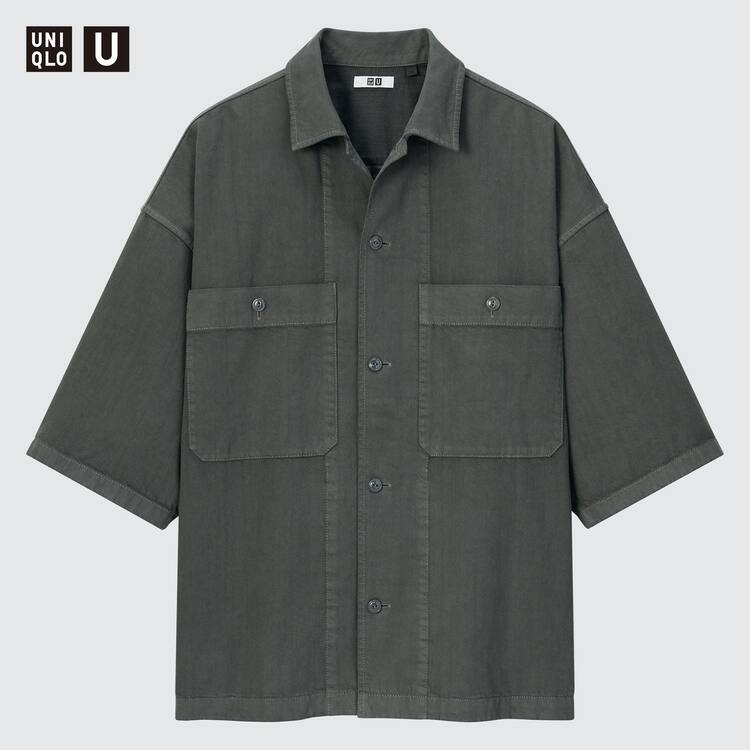 Uniqlo U Oversized Kratke Sleeved Pracovná Kosele Damske Tmavo Siva | LRNIYE-786