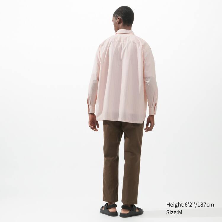 Uniqlo U Oversized Pruhované Bežná Kosele Panske Svetlo Oranžové | OUGFZP-807