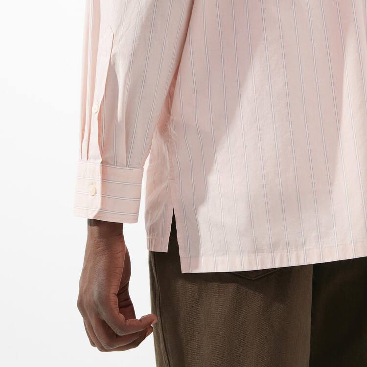 Uniqlo U Oversized Pruhované Bežná Kosele Panske Svetlo Oranžové | OUGFZP-807
