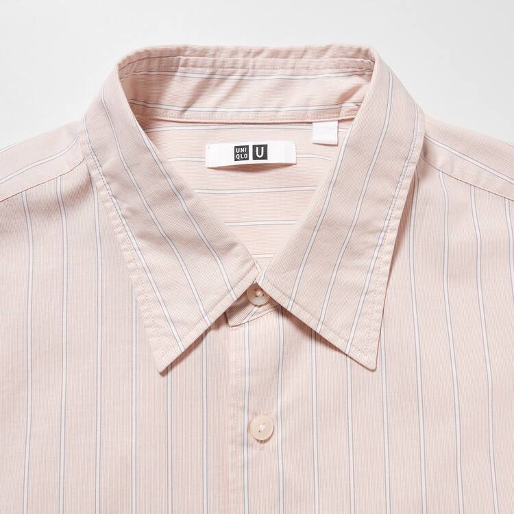 Uniqlo U Oversized Pruhované Bežná Kosele Panske Svetlo Oranžové | OUGFZP-807