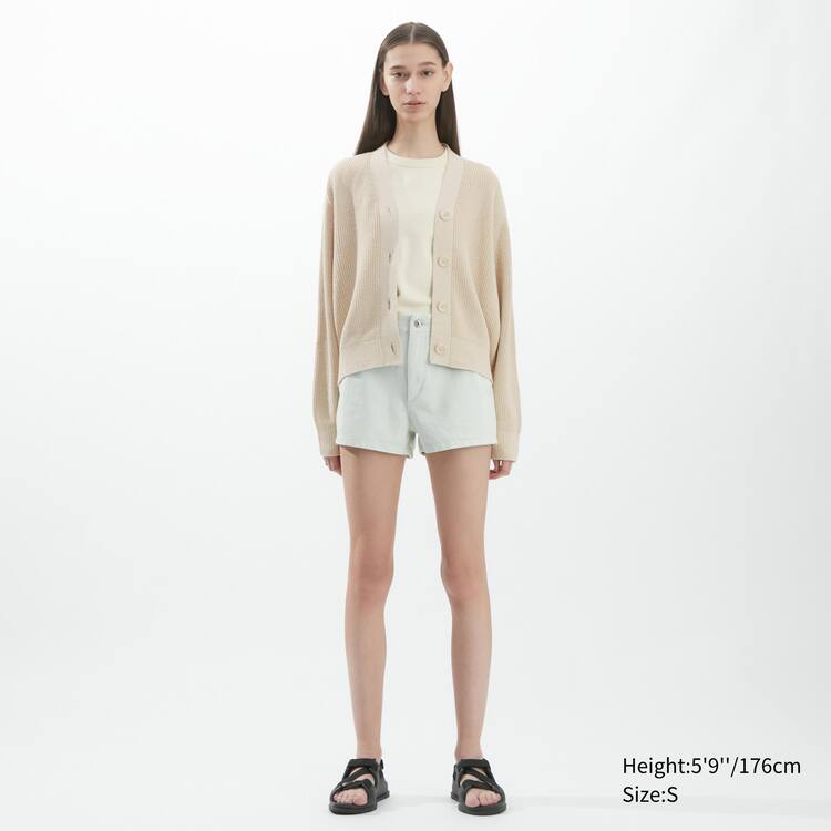 Uniqlo U Rebrovaný Kardigán Damske Béžové | NGTBAI-190