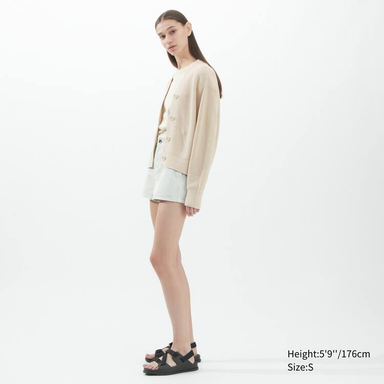 Uniqlo U Rebrovaný Kardigán Damske Béžové | NGTBAI-190