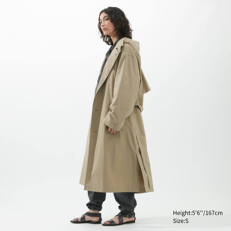 Uniqlo U S Kapucňou Long Kabáty Damske Hnedožltý | NBYMES-852