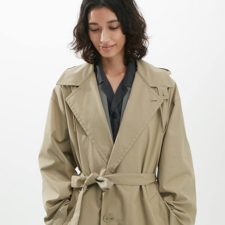 Uniqlo U S Kapucňou Long Kabáty Damske Hnedožltý | NBYMES-852