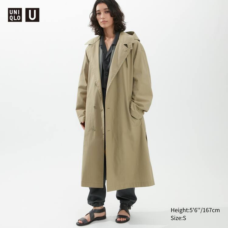 Uniqlo U S Kapucňou Long Kabáty Damske Hnedožltý | NBYMES-852