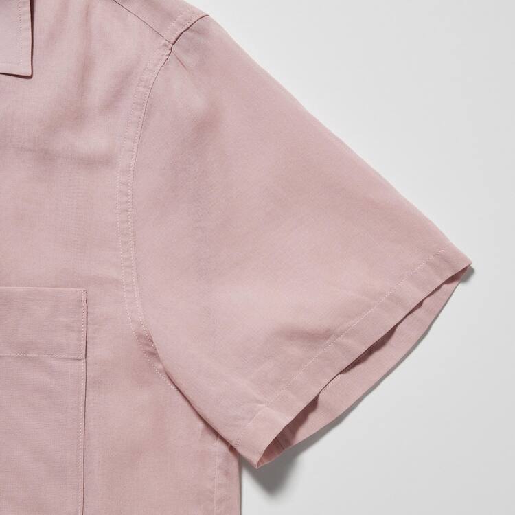Uniqlo U Sheer Kratke Sleeved Kosele Damske Ruzove | ABGMHR-085