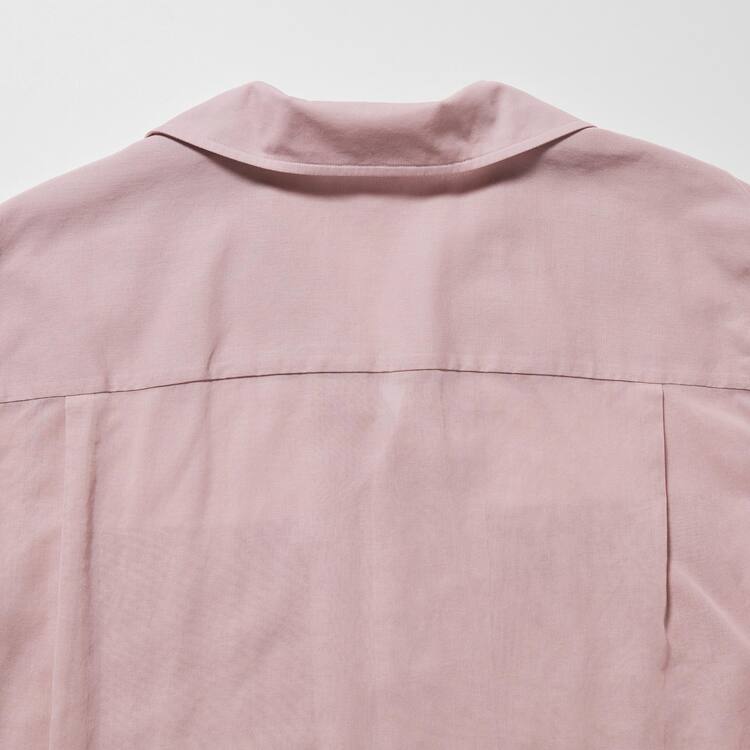 Uniqlo U Sheer Kratke Sleeved Kosele Damske Ruzove | ABGMHR-085