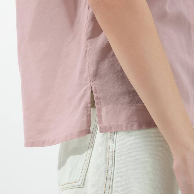 Uniqlo U Sheer Kratke Sleeved Kosele Damske Ruzove | ABGMHR-085