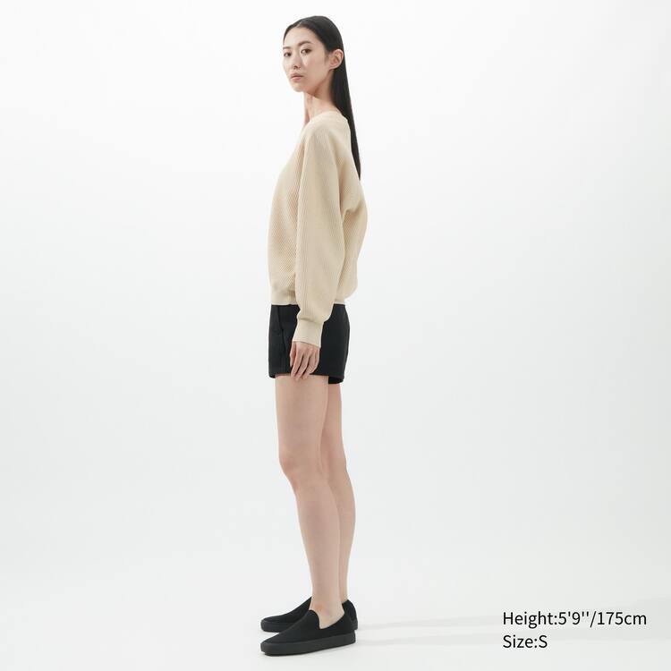 Uniqlo U V Neck Pleteniny Damske Béžové | JFKMYU-985