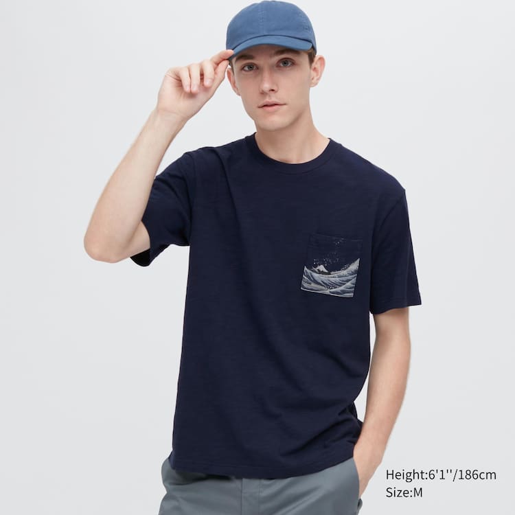 Uniqlo Ukiyo-e Archive Ut Grafika Tricko Panske Námornícka Modrá | CLDVNW-154