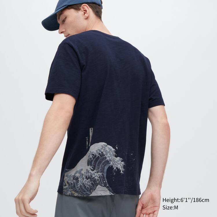 Uniqlo Ukiyo-e Archive Ut Grafika Tricko Panske Námornícka Modrá | CLDVNW-154