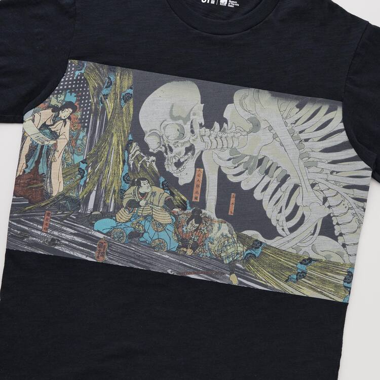 Uniqlo Ukiyo-e Archive Ut Grafika Tricko Panske Čierne | CXULGD-183