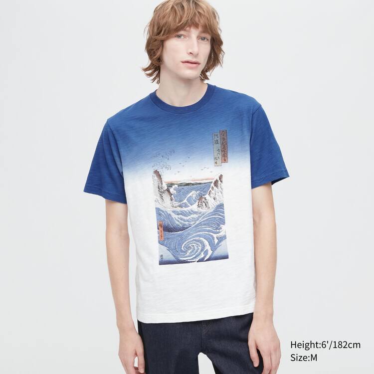 Uniqlo Ukiyo-e Archive Ut Grafika Tricko Panske Modre | PQBNEF-079