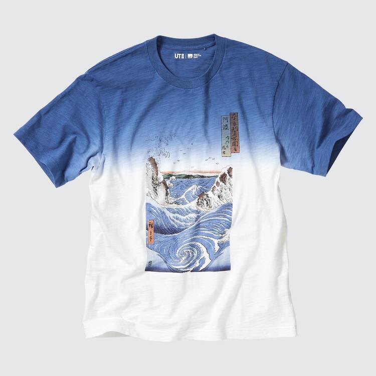 Uniqlo Ukiyo-e Archive Ut Grafika Tricko Panske Modre | PQBNEF-079